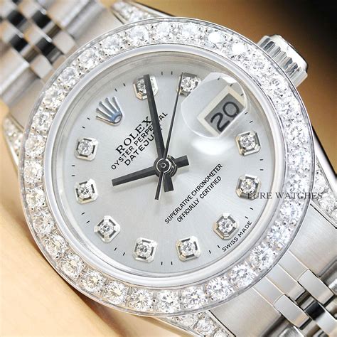 rolex datejust damen mit diamanten|rolex datejust diamond bezel aftermarket.